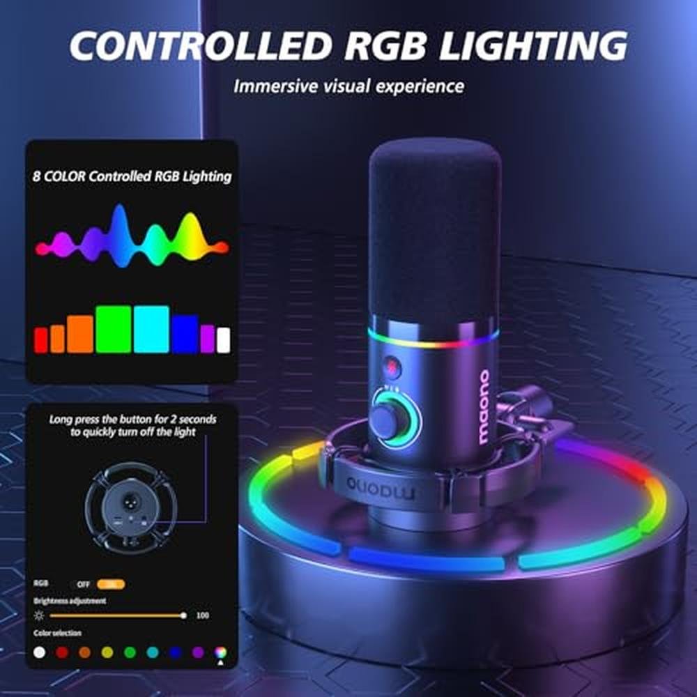 Maono XLR: Maono PD200XS Dynamic Microphone Kit with RGB – In Use