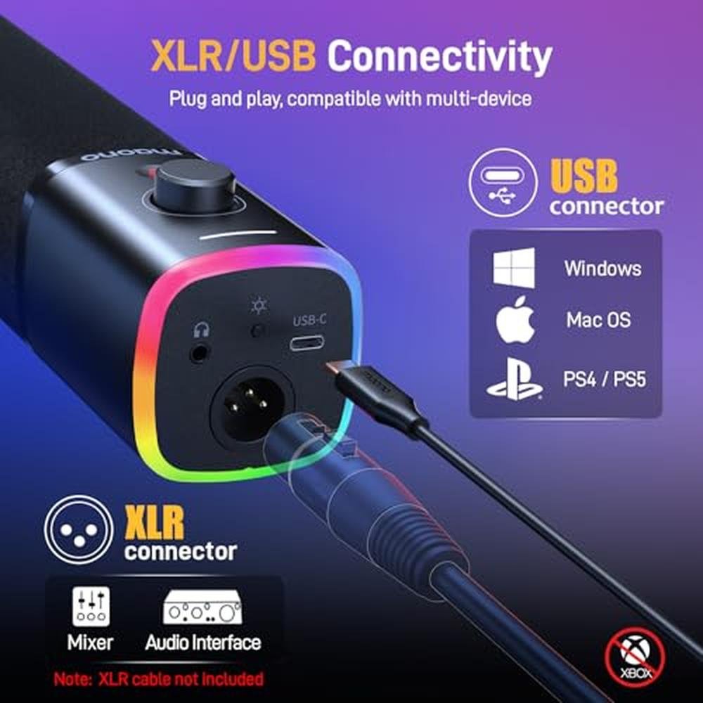 MAONO XLR/USB Gaming Microphone for PC – Close-up Detail