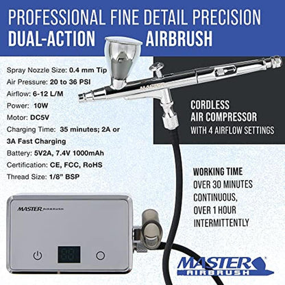 Master Airbrush: Master Airbrush Powerful Cordless – Side View