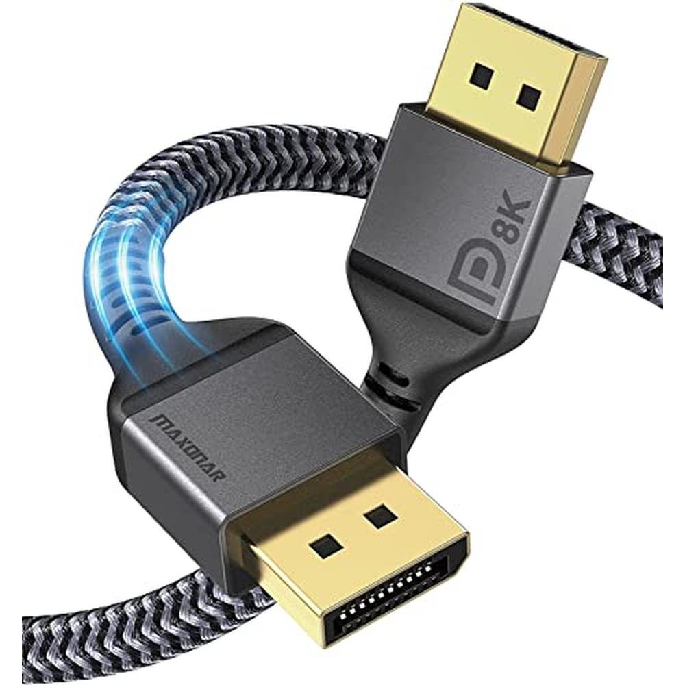 Maxonar 8K DisplayPort Cable 1.4 – Front View