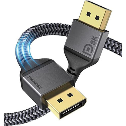 Maxonar 8K DisplayPort Cable 1.4 – Front View