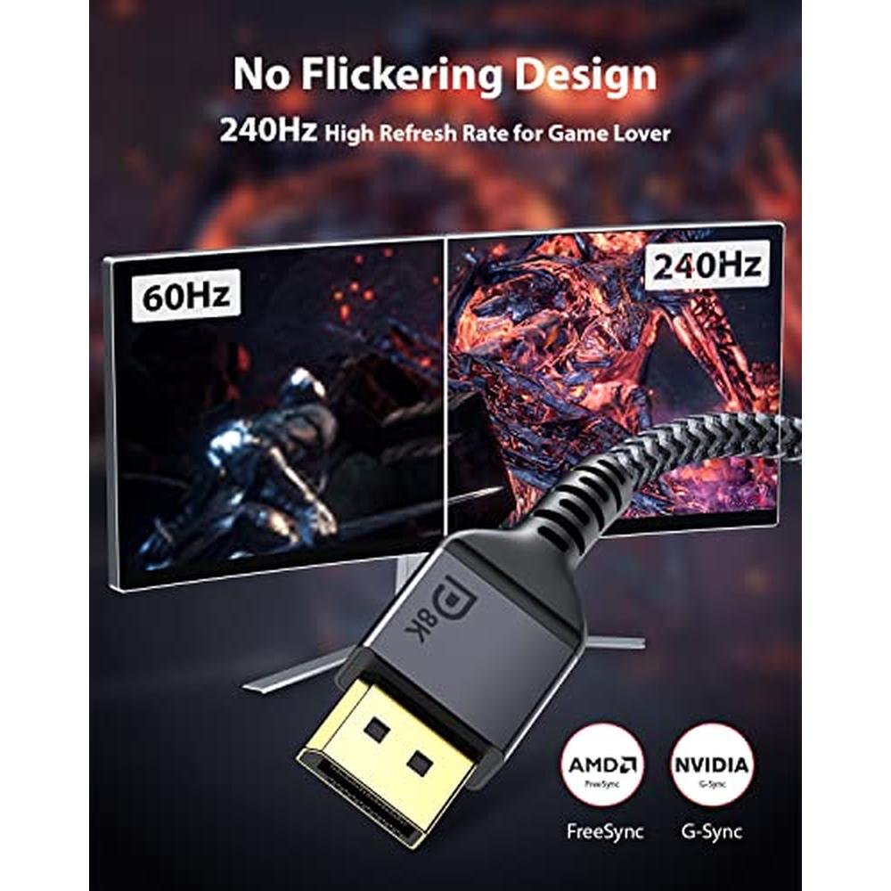 Maxonar 8K DisplayPort Cable 1.4 – Side View