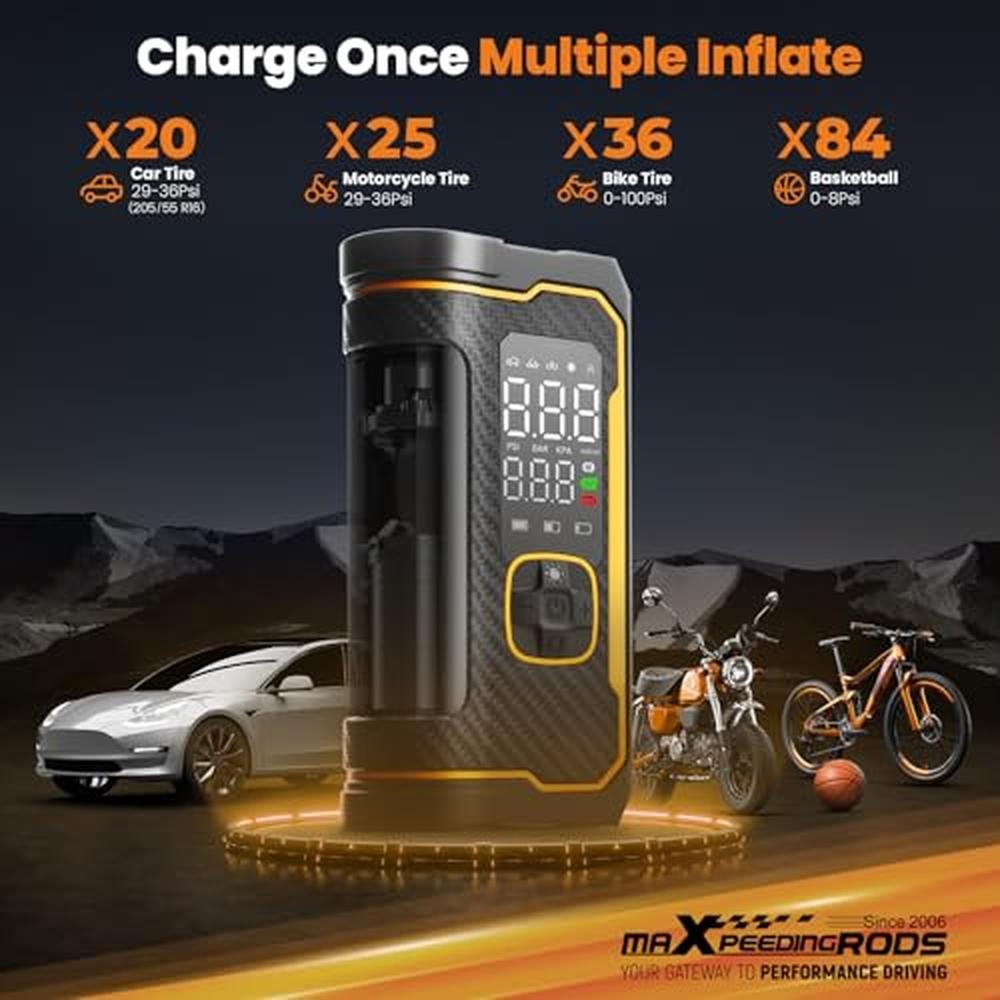 Tire Air: maXpeedingrods Tire Inflator Portable Air – Close-up Detail