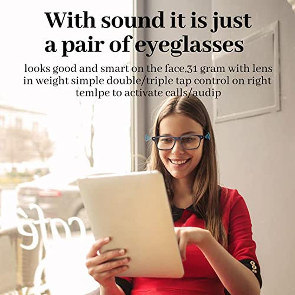 Glasses Bluetooth: Meagtlva Smart Glasses for Men – Side View
