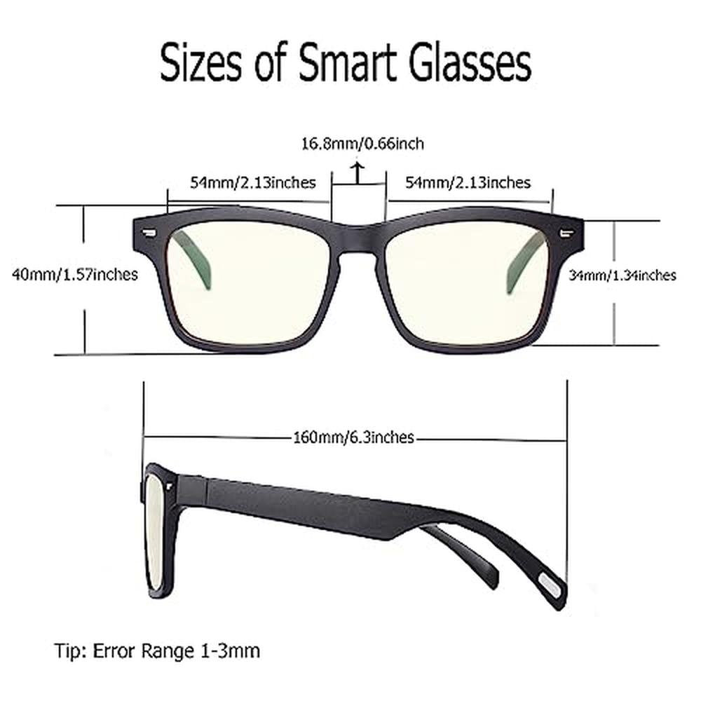 Glasses Bluetooth: Meagtlva Smart Glasses for Men – Close-up Detail