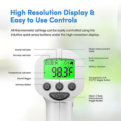 Thermometer Medical: Heavy Duty Touchless Infrared Forehead – Close-up Detail