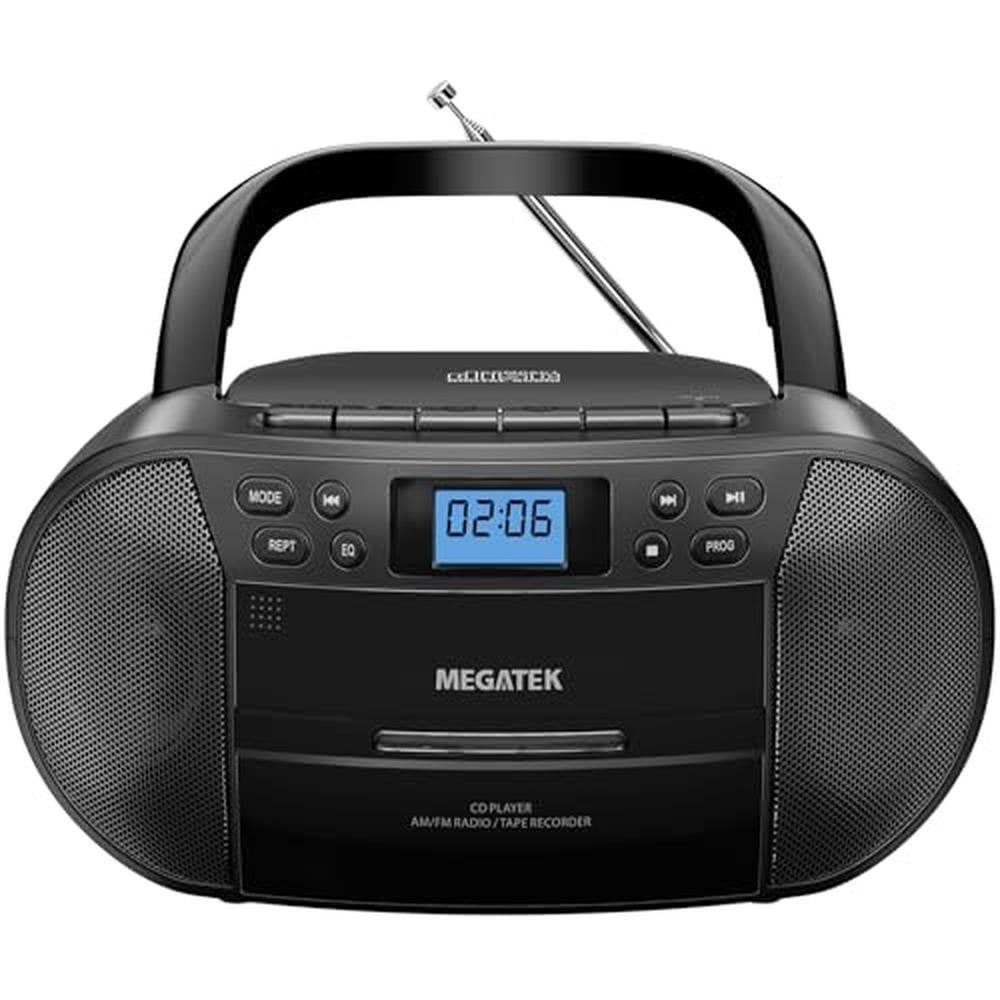 MEGATEK CBR510 Portable CD/Cassette Player Boombox – Front View