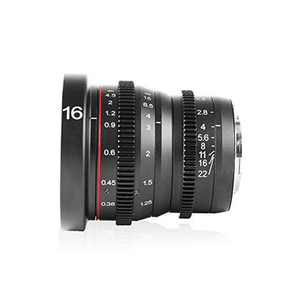Meike 16mm T2.2 Manual Focus Wide Angle Fixed Prime Cinema – Side View