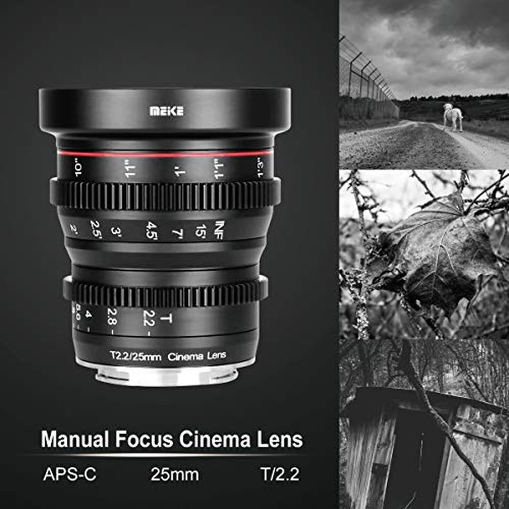 Meike 25mm: Meike 25mm T2.2 Manual Focus Prime Mini Cinema – Close-up Detail