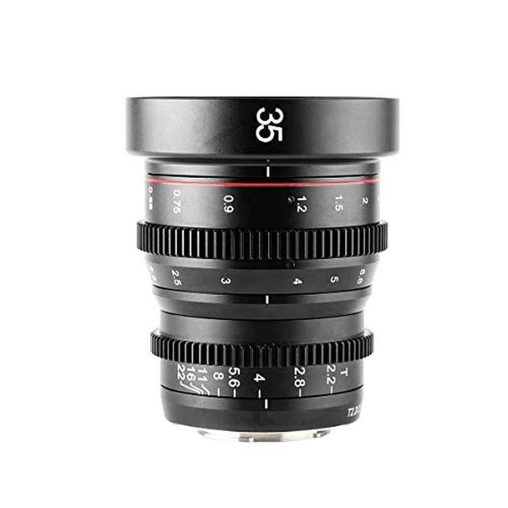 Meike 35mm: Meike 35mm T2.2 Mini Manual Focus Wide-Angle – Front View