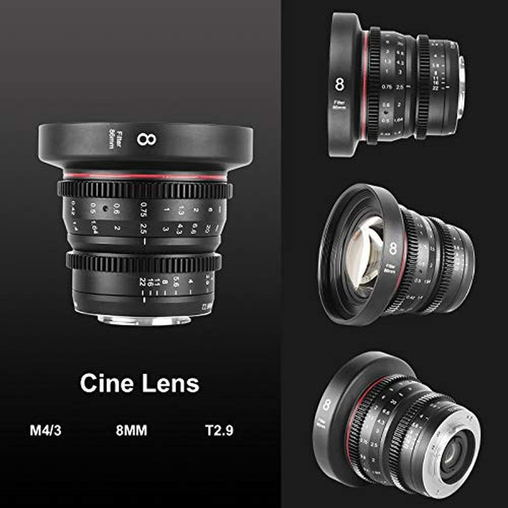 Meike 8mm: Meike 8mm T2.9 Mini Fixed Prime Manual Focus – Side View