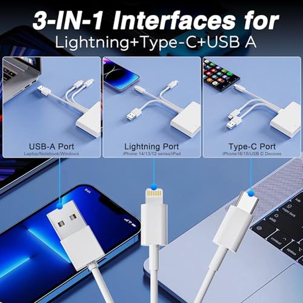 Memory Stick: Premium 4-in-1 USB-C Lightning USB-A to SD TF – Close-up Detail
