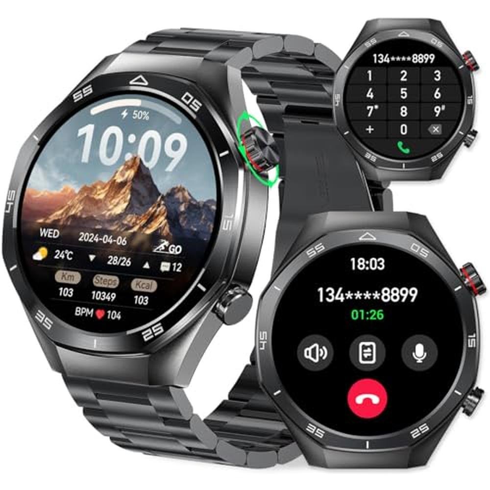 Men Watch: INDIA Warehouse Men's Smart Watch 1.52 HD Touch – Front View