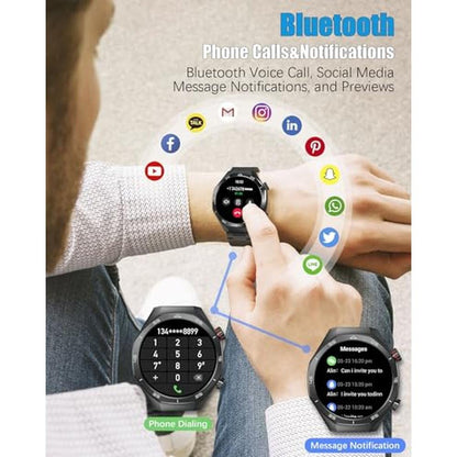Men Watch: INDIA Warehouse Men's Smart Watch 1.52 HD Touch – Close-up Detail
