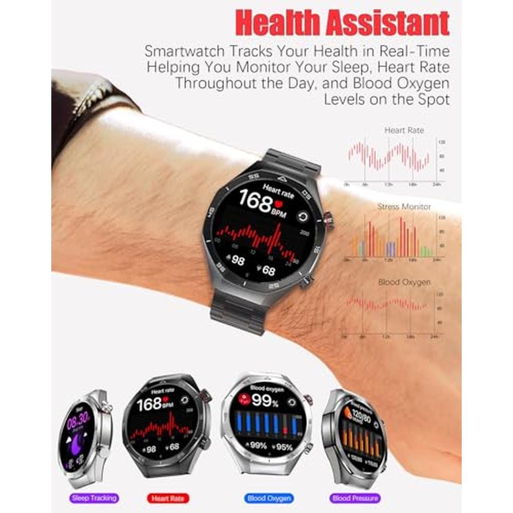 Men Watch: INDIA Warehouse Men's Smart Watch 1.52 HD Touch – In Use
