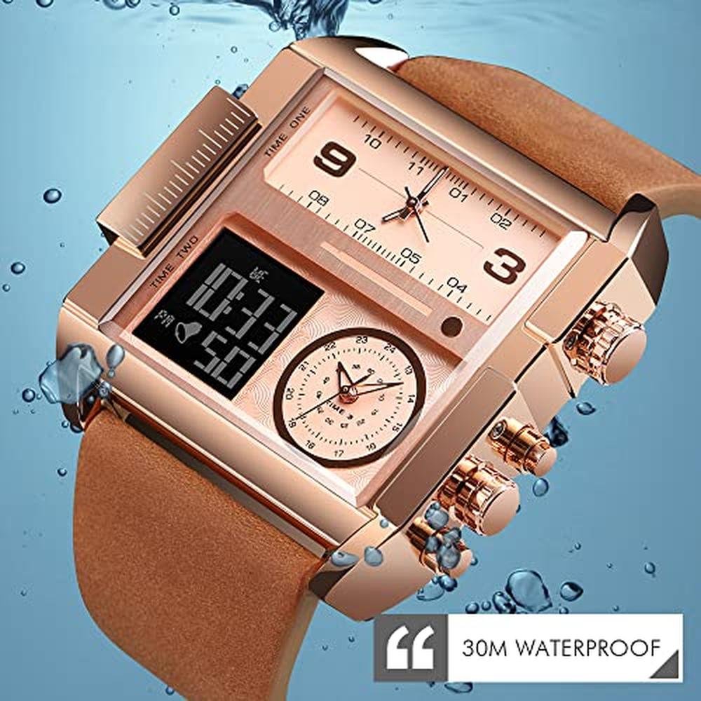 Watch Men: Men's Square Large Face Digital Sports Watch LED – Packaging