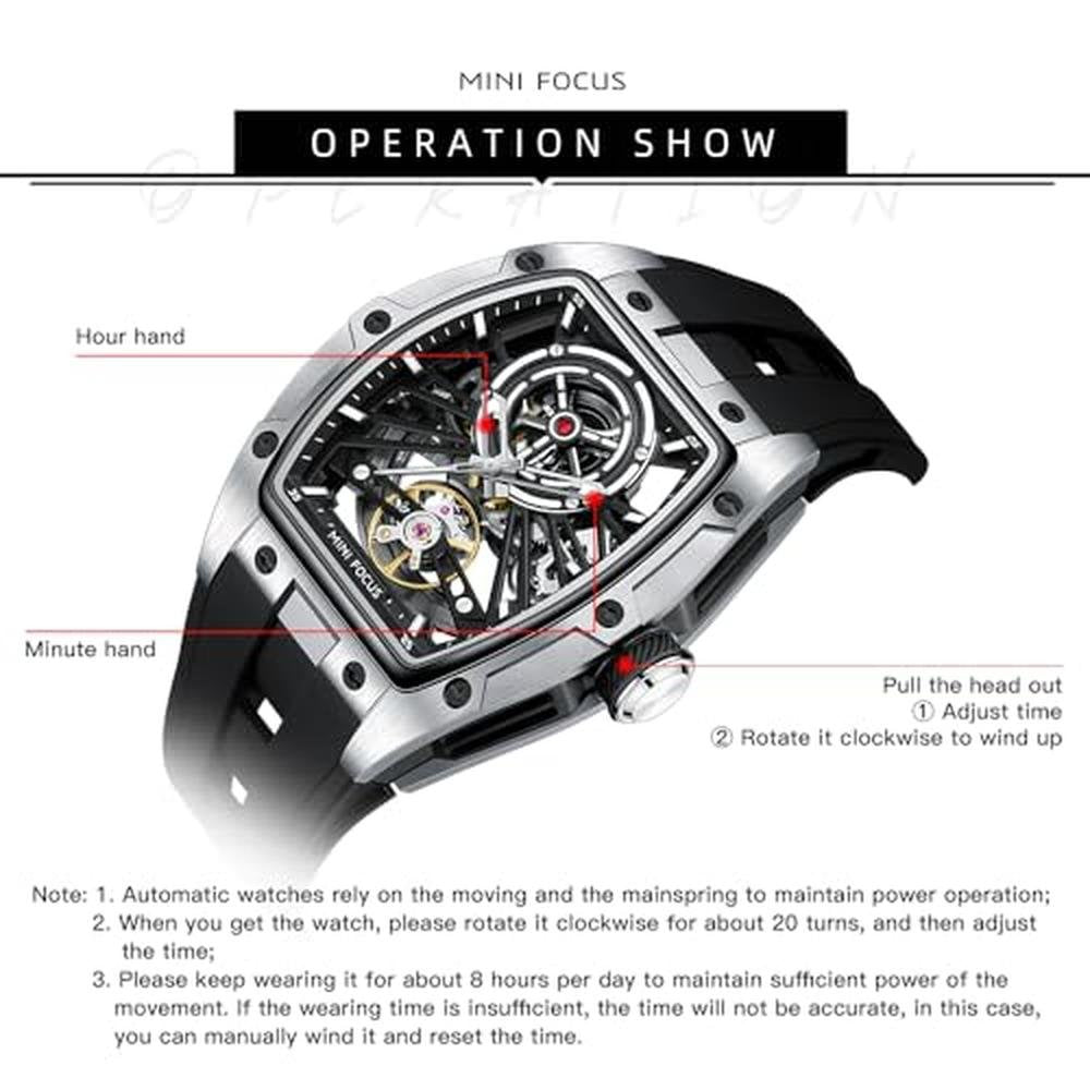 Men Watches: MF MINI FOCUS Unique Automatic Mechanical Watch – Packaging