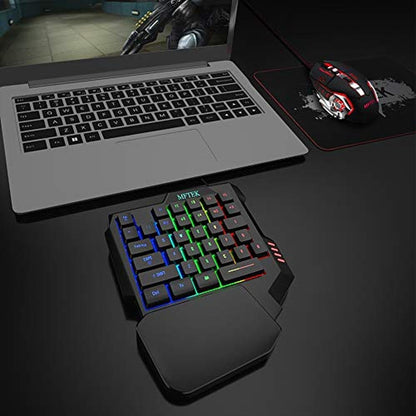 Gaming Keyboard Mouse: MFTEK One Hand Mechanical Feeling – Side View