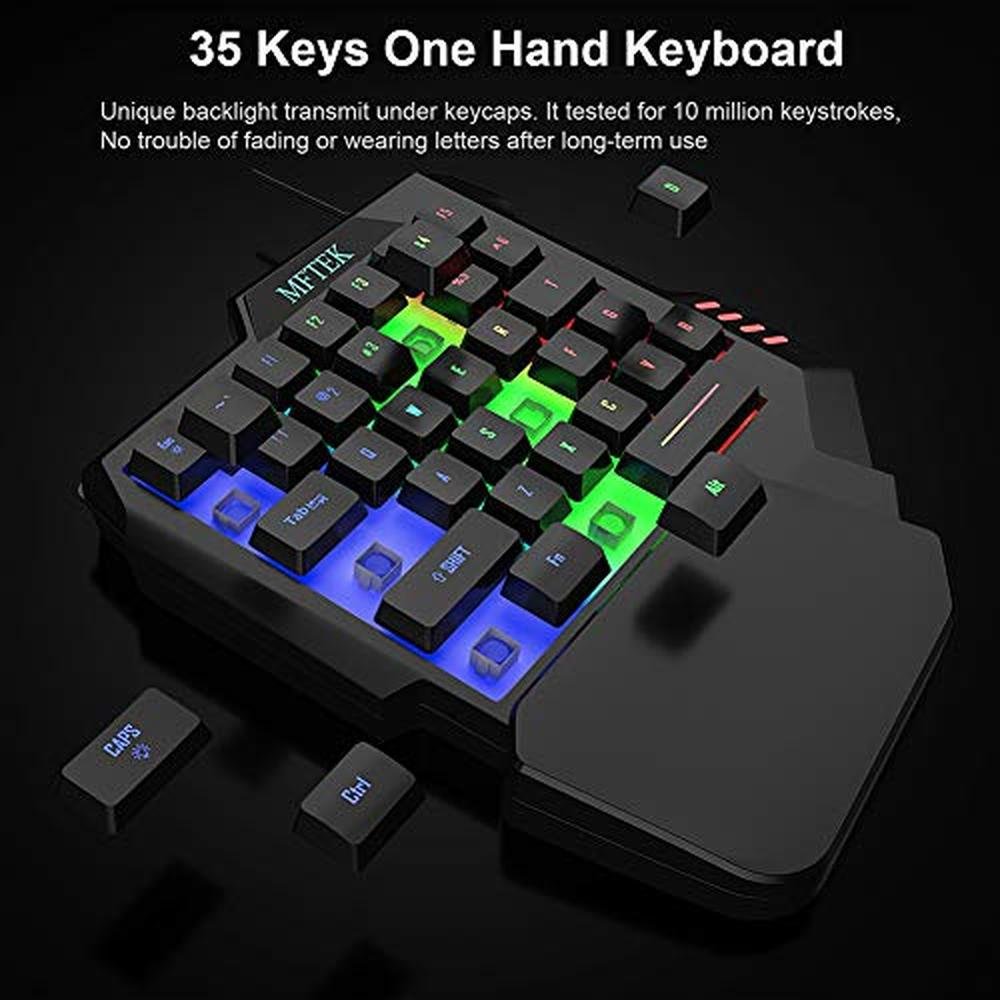 Gaming Keyboard Mouse: MFTEK One Hand Mechanical Feeling – In Use