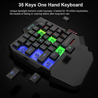 Gaming Keyboard Mouse: MFTEK One Hand Mechanical Feeling – In Use