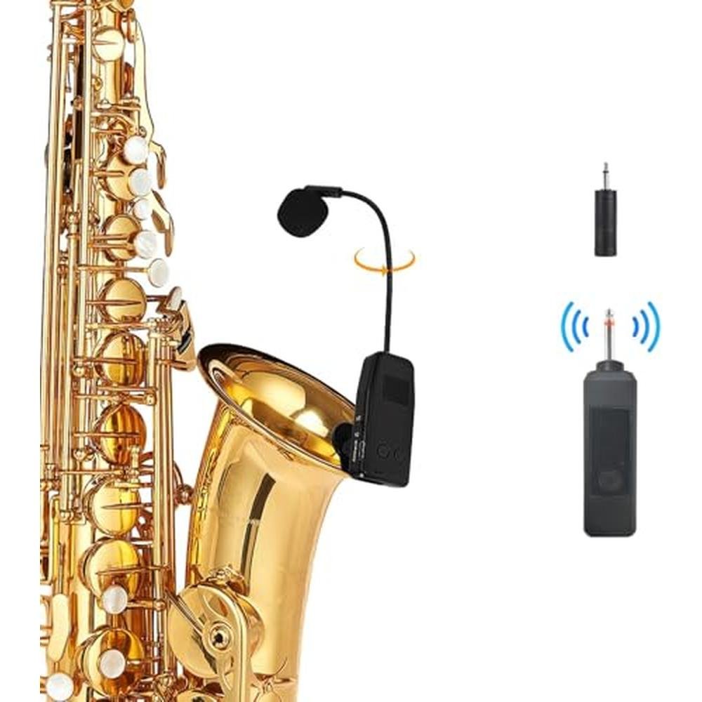 Microphone Saxophone: MICVISTA Wireless Clip-On Instrument – Front View