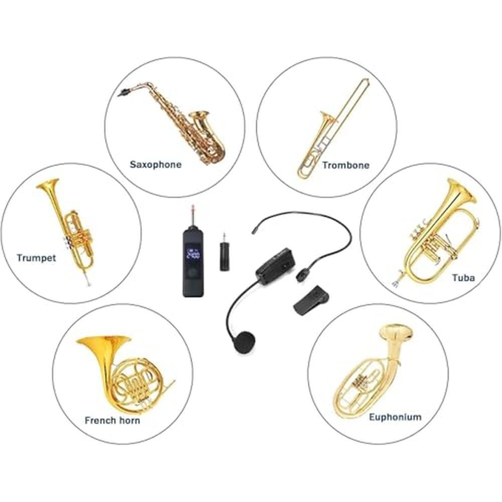 Microphone Saxophone: MICVISTA Wireless Clip-On Instrument – Side View