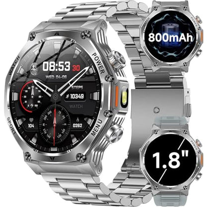 Military Watch: KPEP Military Smart Watch for Men 800mAh – Front View
