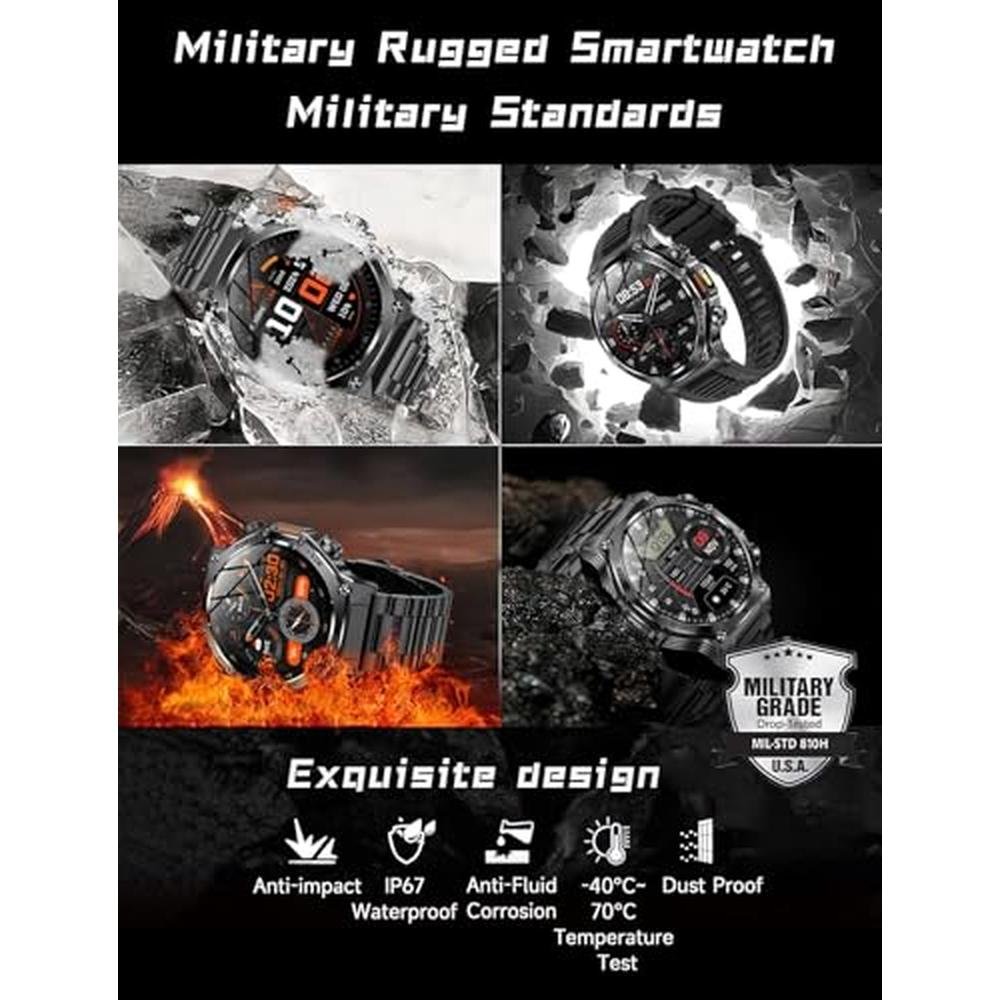 Military Watch: KPEP Military Smart Watch for Men 800mAh – In Use