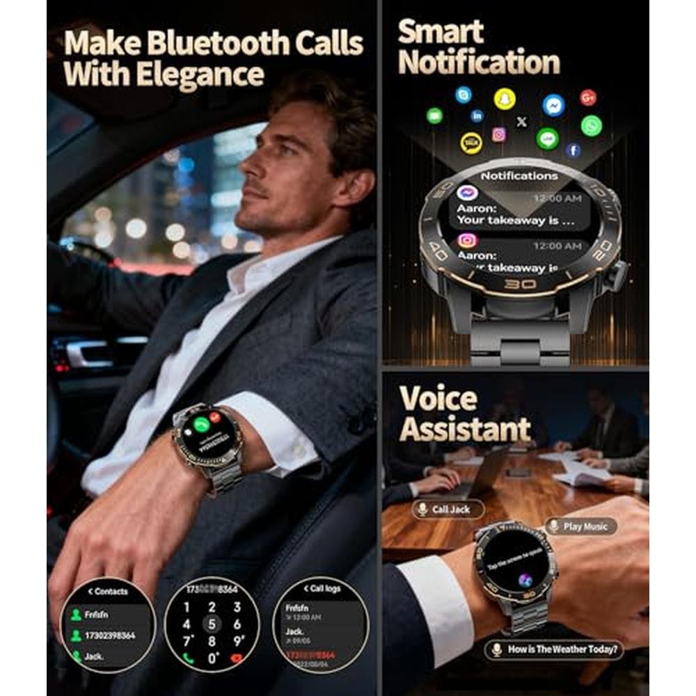 Military Smart Watch: 1.43'' AMOLED Screen – Close-up Detail