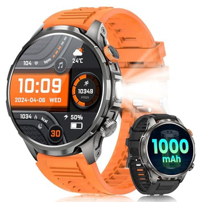 Men Watch: Military Smart Watch with 1000mAh 5ATM – Front View