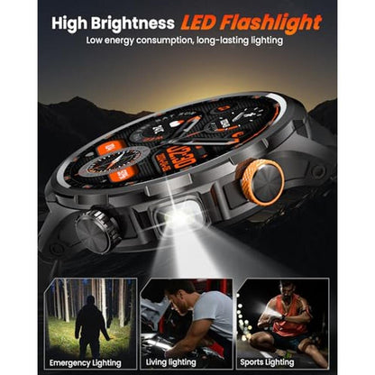 Men Watch: Military Smart Watch with 1000mAh 5ATM – In Use