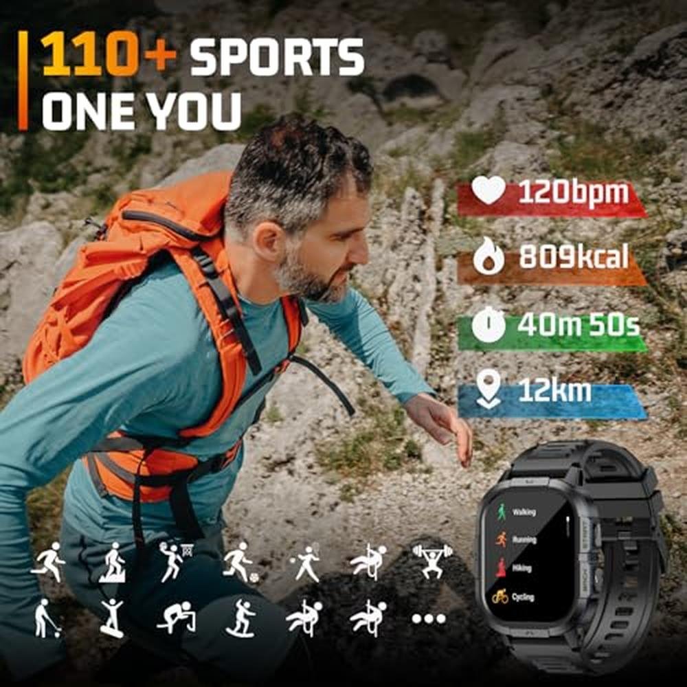 Military Watches: Tactical Smartwatch for Men 2.06 AMOLED – In Use