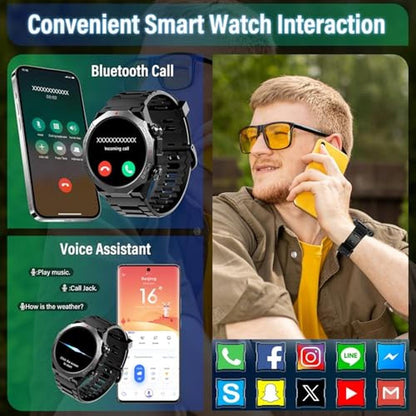 Watches Men: Military Smart Watches 1.39 HD Display – Close-up Detail