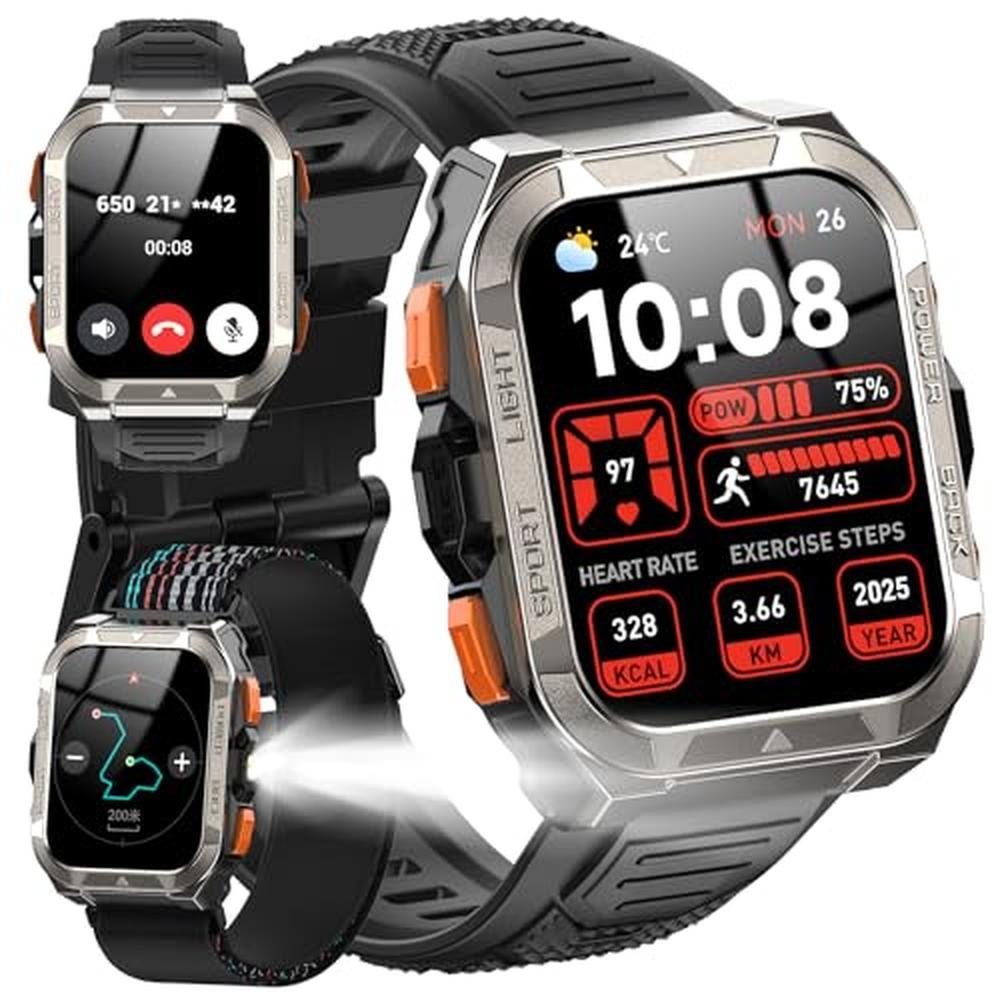 Fitness Watch for Men: Military Smart Watch with GPS – Front View