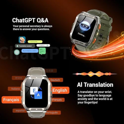 Fitness Watch for Men: Military Smart Watch with GPS – Side View