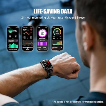 Sports Military Watch: Super Large 2.01 Fitness Watch HD – Close-up Detail