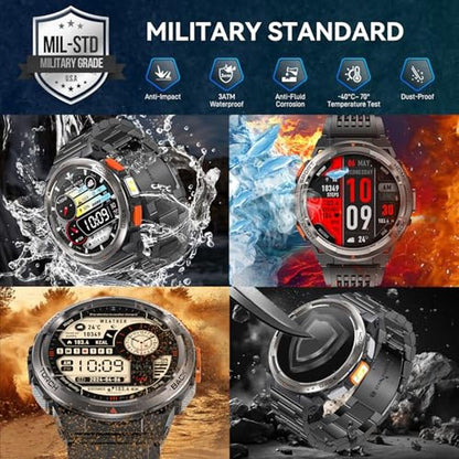 Military Watches: Leuceira Smart Watch with LED Flashlight – Side View
