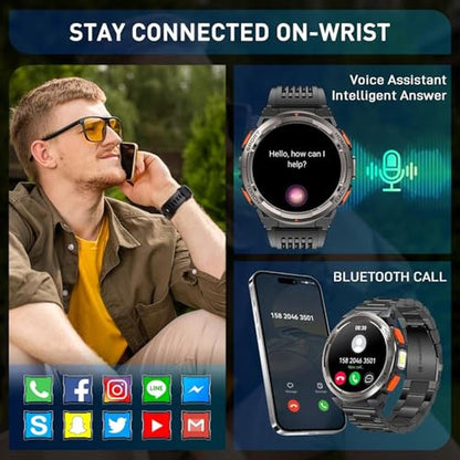 Military Watches: Leuceira Smart Watch with LED Flashlight – Close-up Detail