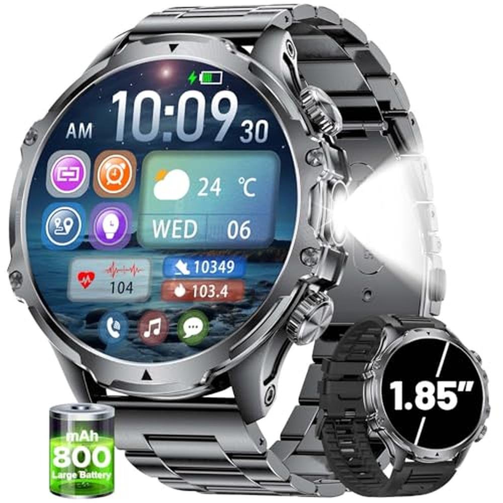 Tracker Military: Premium Smart Watch for Men 1.85 HD – Front View