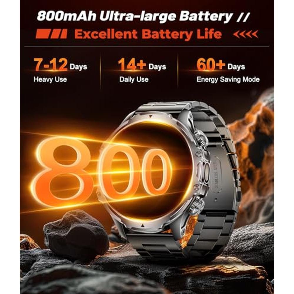 Tracker Military: Premium Smart Watch for Men 1.85 HD – Side View