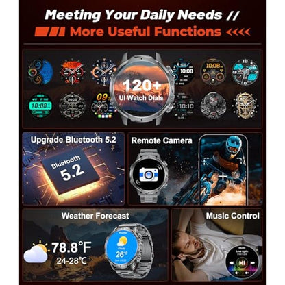Tracker Military: Premium Smart Watch for Men 1.85 HD – Close-up Detail