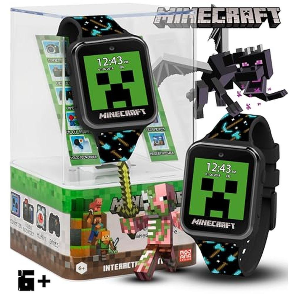 Minecraft Kids Smart Watch: Interactive Touchscreen with – Close-up Detail