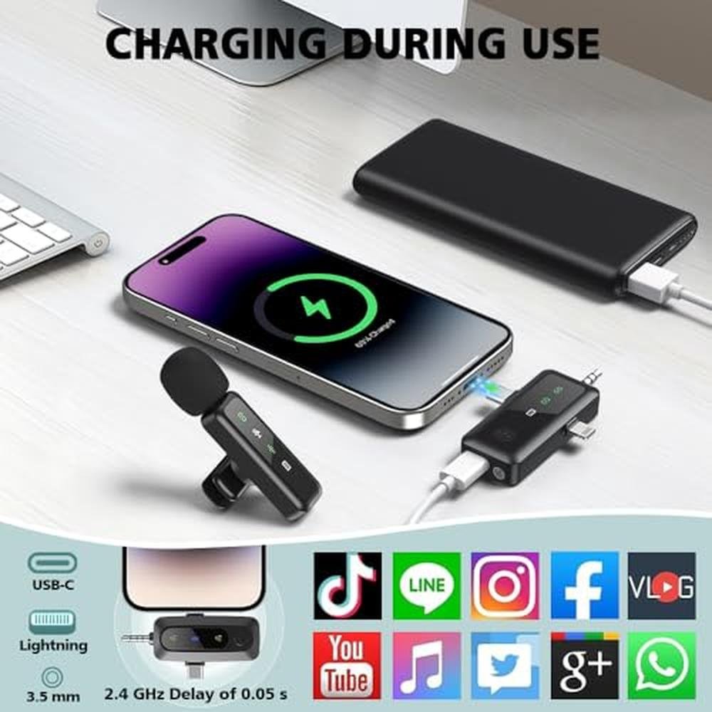 Microphone Lavalier: Mini 3-in-1 Wireless Lavalier – Close-up Detail