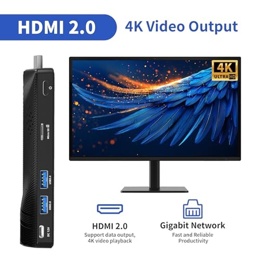 Mini PC Stick: Windows 11 Celeron J4105 8GB RAM 128GB eMMC – In Use