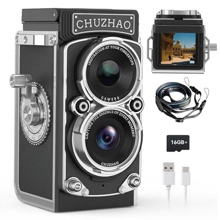 Digital Camera: Mini Vintage Portable Retro Twin Lens – Front View