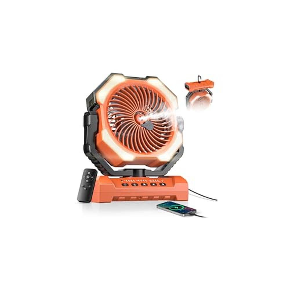 Misting Fan: Portable 9oz Water Tank 24000mAh Rechargeable – Front View