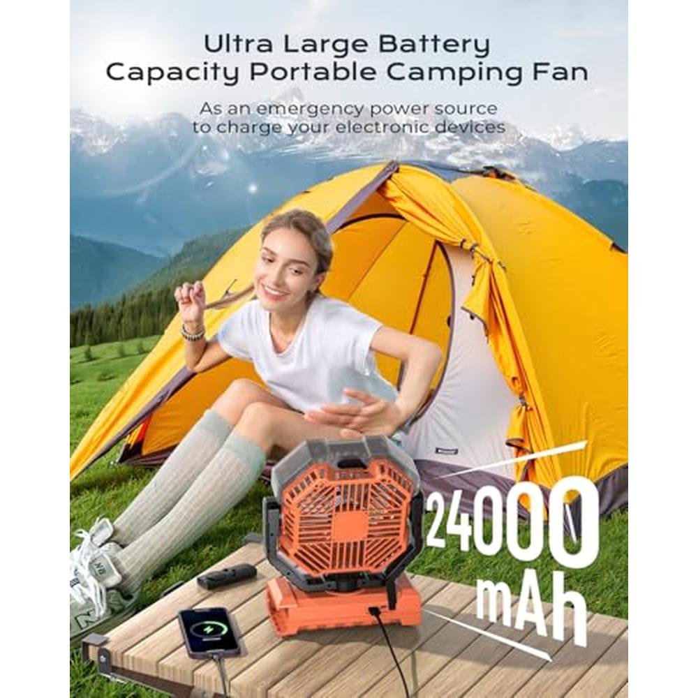 Misting Fan: Portable 9oz Water Tank 24000mAh Rechargeable – Close-up Detail