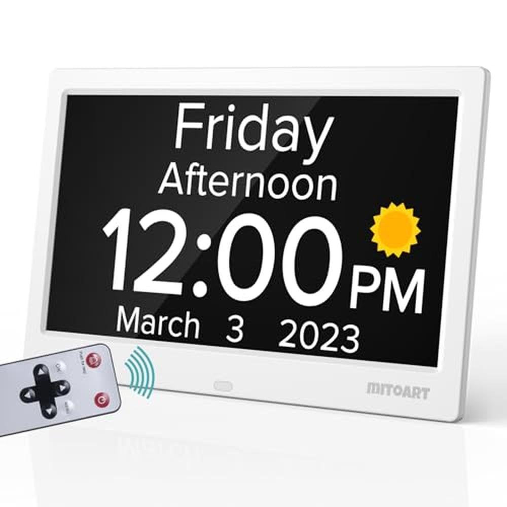 Mitoart 10.1 Inch Digital Alarm Clock – Front View