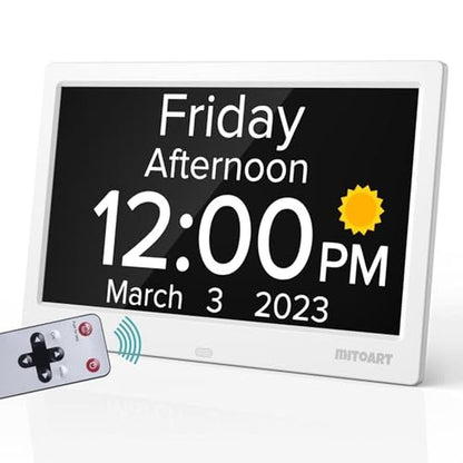 Mitoart 10.1 Inch Digital Alarm Clock – Front View