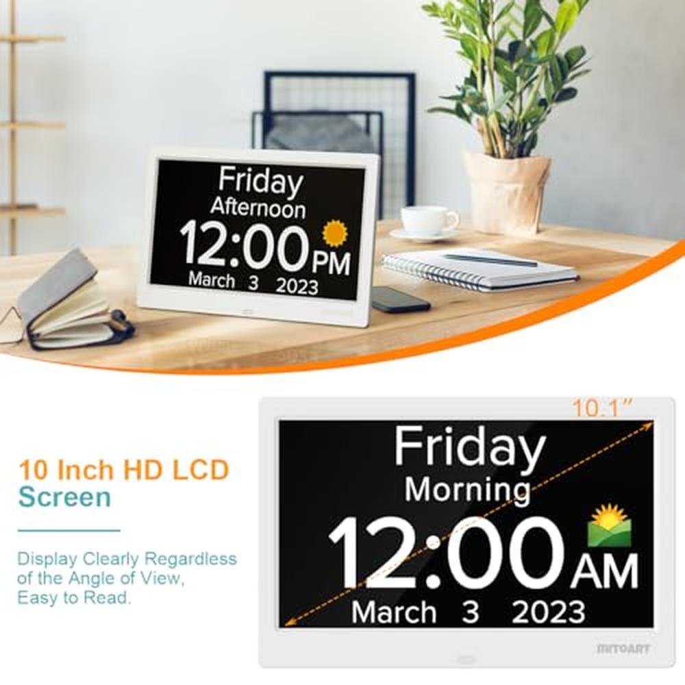 Mitoart 10.1 Inch Digital Alarm Clock – Close-up Detail
